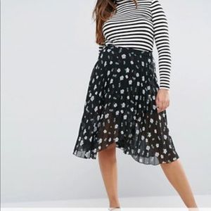 ASOS CURVE wrap pleated midi skirt